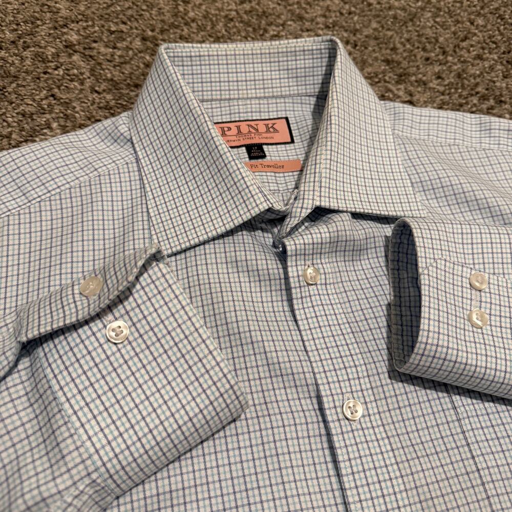 Thomas Pink Jermyn Street Traveller Slim Fit Shirt 17 Check